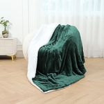 GonZalo GraCia. Cosy Winter Warm Faux Fur Mink Sofa Bed Throw Fleece Blanket Bed Blanket Giant Blanket sofa throw 3 seater (Green Sherpa, Double 150x200 cm)