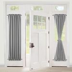 XWZO Door Curtains for Door Window, Room Darkening French Door curtains, Privacy Thermal Insulated Door Window Covering for Kitchen, Rod Pocket Curtains with Tiebacks, 25W by 72L, 1 Panel, Silver Grey