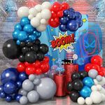 128 Pcs Red Blue Black Balloon Arch