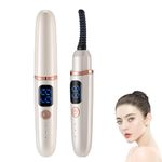 DOOCECIY Heated Eyelash Curler, Portable USB Rechargeable, 3 Heating Modes (White)