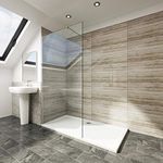 ELEGANT 800x1850mm Walk in Shower Enclosure Wet Room Screen Panel 6mm Tougheded Safety Glass with Support Bar