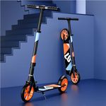Lifelong Kick Scooter with Adjustable Height|Aluminium Frame, Black, Orange, Adult