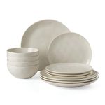 Lenox 894888 Bay Colors 12-Piece Dinnerware Set, Grey