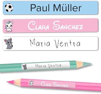 120 Etichette Adesive Personalizzate Scuola - Ideali per matite, Forniture Scolastiche, Asilo, Scuola Elementare e Oggetti Personali - Etichette per prezzatrici