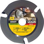 GRAFF SPEEDCUTTER 5 Inch Wood Carving Disc for Angle Grinder - Circular Saw Blade for Cutting, Sculpting & Shaping - 7/8 Inch Arbor - 125mm