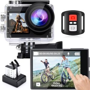 icefox Action Camera 4K 60FPS 20MP,131FT Underwater with EIS,5XZoom,App Support Video&Photo Editing,Waterproof Camera WiFi Remote Control for Cycling, Swimming, and Diving