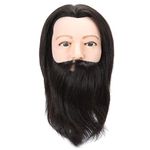 Tyenaza Salon Male Mannequin Head Human Hair Practice Hairdressing Training Head for Hair Styling and Practice Handsome Face
