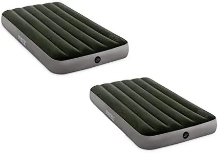 Intex 64763E Standard Dura Beam Downy Air Mattress Bed with Built in Foot Pump, Queen (2 Pack)