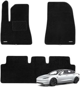 WENNEBIRD Superior Carpet Floor Mats for 2024 New Tesla Model 3 (Highland), Premium All Weather Anti-Slip Waterproof Floor Liners, 0.6 Inch Thickness Rugs, Car Interior Accessories - 3pc