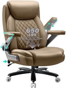 650LBS Large Heavy Duty Office Chair with 5D Flip Arms, Comfy Big and Tall Executive Office Desk Chair with Pocket Spring Cushion,High Back Computer Chair with Lumbar Support,Dual Rubber Wheel