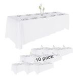 Urby Extra Large Table Cloths. 8+ft Rectangle Tables That Seats 8-10 Person, Ideal for Events like Banquet, Weddings and restaurants. Machine Washable Reuseable. White. 90x156in. 10packs.