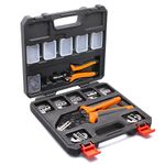 Wirefy Crimping Tool Set 11 PCS - High Leverage Wire Crimper 9" - Heat Shrink, Nylon, Insulated Flag, Non-Insulated Connectors