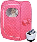 EEUK Steam Sauna Tent Spa with Steamer, 1000W 2L Fold Sauna Cabin Sauna Generator, 2 Personal Therapeutic Sauna Detox Relaxation, Red