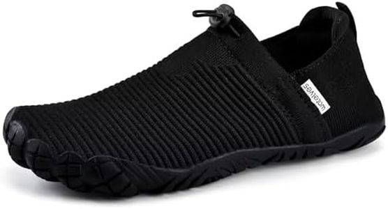 WateLves Water Shoes Womens Mens - Comfortable Lightweight Striped Pattern Barefoot Shoes for Beach Swim Pool Yoga Boating Water Aerobics(Black,44)
