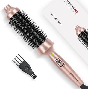 PARWIN PRO BEAUTY Brosse thermique 40mm avec tourmaline céramique chauffante et ions négatifs lisseur fer à friser brosse chauffante brosses coiffantes double tension pour femmes cadeaux de voyage