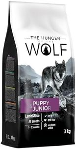 The Hunger of the Wolf Cibo secco per cuccioli e cani giovani di tuttle le razze, linea delicata senza cereali a base di riso e agnello - 3 kg