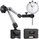 XUNTOP Dial Indicator 1inch/0.001inch with 132lbs/60kg Magnetic Base,Imperial Dial Test Gauge Set for Lathe,3D Printer,CNC,Car,Laboratory