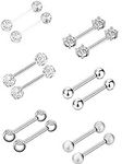 6 Pairs Nipple Bars Surgical Stainl