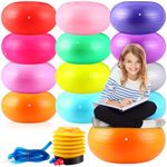 Honoson 12 Pcs Flexible Seating for Classroom Elementary Yoga Ball Chairs for Kids Inflatable Donut Exercise Office Chair Stability Balance Trainer with Pump for Student Desk Chairs Supplies