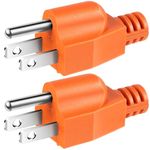 Dreyoo 2 Pack Neutral Ground Bonding Plug for Portable Inverter Generator, Grounding Plug Surge Protector Generator with Floating Neutral on RV, Motorhome, Camper for Open Ground Error (Orange)