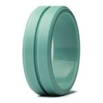 Unii Silicone Wedding Rings | Safety Rubber Wedding Bands | Athletic Ring for Active Men | Thin Groove Ring 7mm Wide | Best Alternative for Work, Mechanics, Sports, Workout Ring | Turquoise - Size 7