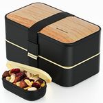 Premium Bento Lunch Box in 8 Modern Colors, 2 Compartments, Leak-Proof, Includes Sauce Container, Divider, Cutlery & Chopsticks, 40oz Japanese Bento Box for Adults & Kids, Microwave-& Dishwasher-Safe