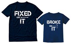 Tstars Fixed It Broke It Dad and Son Matching Shirts Fathers Day Daddy & Daughter Shirt Dad Navy XX-Large/Toddler Navy 5/6