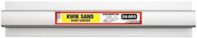 Du-Bro Kwik Sand Lightweight Aluminum Hand Sander Sanding Block with Comfortable Ergonomic Grip, Includes 3-Pack Precut Self-Adhesive Sandpaper (1 Each of 80, 150, and 220 grit), 11 Inch,Silver