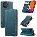 TWBOCV Manetic Case for iPhone 12 Mini 5.4'' 5G, Folio Magnetic Sleeve Smart Stand Case Anti-Drop Phone Case Faux Leather Cover for (iPhone 12 Mini 5.4 inch,Blue)