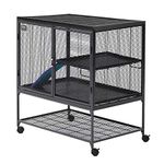 MidWest Homes for Pets Deluxe Critter Nation Single Unit Small Animal Cage, Assembled Cage is 91.44 L x 60.96 W x 62.23 H centimeters Gray Quartz, Model 161