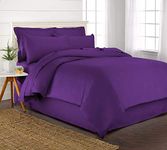 PURE BAMBOO Queen Duvet Cover 3 Piece Set, Genuine 100% Organic Viscose Derived from Bamboo, Luxuriously Soft and Cooling, Includes 2 Pillowcases (Queen, Purple)