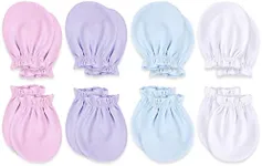 KiddyCare Infant Baby Mittens No Scratch for Newborn Baby Boy/girl | Infant Gloves Mitts for 0-6 Months | Preemie Mittens for Babies | Newborn Essentials Must Haves Hand Covers, Unisex Gifts 4-Pack