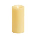 Luminara Realistic Artificial Moving Flame Pillar Candle - Moving Flame LED Battery Operated Lights - Unscented - Remote Ready - Remote Sold Separately - Ivory - 3" x 6.5"