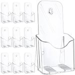 PIAOPIAONIU 10 Pcs 4 x 7.9 inches Acrylic Brochure Holder Clear Pamphlet Display Stand Office Tabletop Wall Mount Organizer for Flyer Booklet Menu Document Literature