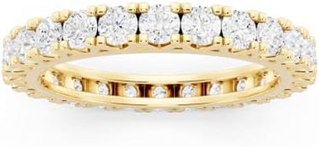 Dazzlingrock Collection 1.45 cttw Round Lab Grown White Diamond Classic Wedding Band for Women in 14K Solid Yellow Gold, Size 7