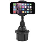 Macally Car Cup Holder Phone Mount [Upgraded], Adjustable Gooseneck Cell Phone Holder Car Mount - Easy Cup Phone Holder Clamp in Vehicle - Cupholder Compatible with All iPhone Android Smartphone