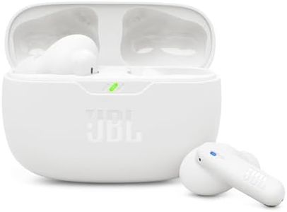 JBL Wave Beam 2, JBL Pure Bass Sound, Active Noise Cancelling with Smart Ambient, 4 mics for Crisp, Clear Calls, Water and dust Resistant, White