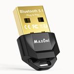 Maxuni USB Bluetooth 5.1 Dongle Adapter for PC Laptop Computer Desktop, Low Latency EDR Bluetooth Receiver for Bluetooth Keyboard Mouse, Support Windows 10/11（Plug and Play)