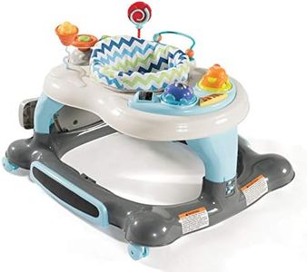 Storkcraft 3-in-1 Activity Walker and Rocker with Jumping Board Feeding Tray, Interactive Toy Tray for Toddlers Infants, Blue/Gray