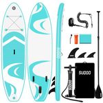 SUDOO Inflatable Stand Up Paddle Board 10'x30"x6"/300x76x15cm Stand Up Paddle Board Ultra-Light Included Inflatable SUP Board, Adj Paddle, Pump, Backpack, Leash, 3 Fins, Non-Slip Deckpad, Repair Kit
