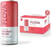 Flova Grapefruit Energy Drink, All Natural, Electrolytes and Minerals from Coconut Water, 4 Simple Easy to Pronounce Ingredients, 99% Juice, Pack of 12 Cans