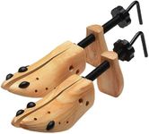 Cartener One Pair 2-Way Wooden Adjustable Shoe Stretcher for Men Women Size 9-13