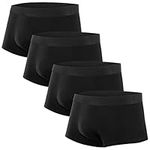 Natural Feelings Mens Underwear Trunks Mens Boxers Shorts Multipack Low Rise Boxer Briefs Black Pack of 4 M