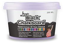 MagicWall Matt Finish Water Base Acrylic Chalkboard Paint (Black, 200 ml, Coverage : 18 to 20 Sq. ft, Apply to Variety of Surfaces Like Walls, Boards, Furniture and Art Work)