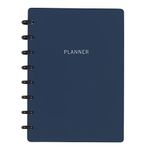 TUL Discbound Monthly Planner Starter Set, Junior Size, Soft-Touch Cover, Navy, Undated