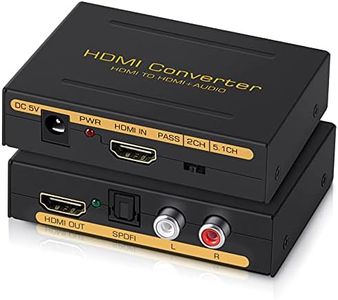 avedio links 4K@60Hz HDMI Audio Extractor Converter, HDMI Video Audio Splitter Embedder Adapter + (SPDIF + L/R Stereo), Compatible with Fire Stick, Xbox, Support 3D, HDCP 2.2, HDMI2.0,18Gpbs (4K 60Hz)