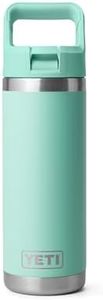 Yeti Rambler 18 oz Bottle, Vacuum Insulated, Stainless Steel with Straw Cap, Seafoam
