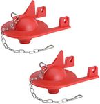 2 PCS 2 Inch Toilet Flapper Compatible with Kohler Shark-Fin Flapper Replacement Kit, Replace for Kohler Toilet Part 84138, 84314, 85655 and 89825- with Steel Chain and Hook by Hibbent