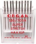 Fbshicung 10PCS ORGAN NEEDLES Serger #75 - #90 Combo HAx1SP Needles for Elastic Knitted Fabric Anti-Jump Needle