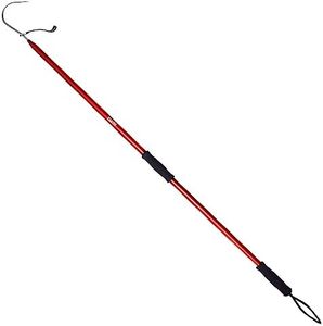 GAFFER SPORTFISHING Aluminum Fish Gaff Hook with Sharp Stainless Steel Fishing Spear Hook Holder | Light Weight Fishing Pole Gaff Hook | Ergonomic Grips, Lanyard, Saltwater Fishing Gaff | 54” Red